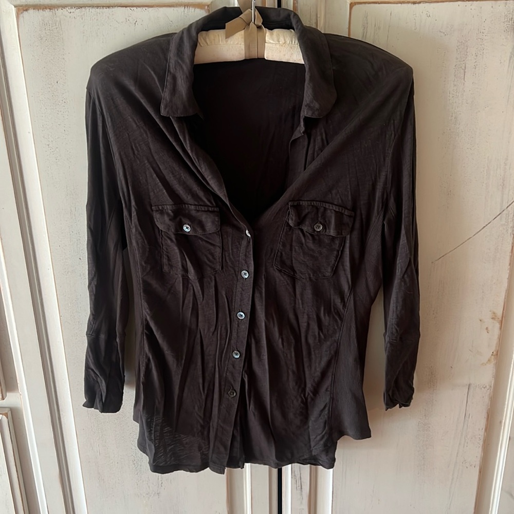 JAMES PERSE Size 3 Supima Cotton Button Up Shirt